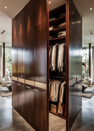 desenho-de-interiores-modernos-de-luxo-grande-guarda-roupa-de-madeira-com-roupas-penduradas